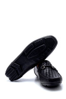 Men's Leather Knit Detailed Loafer | Derimod