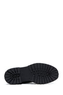 Women's Black Leather Zippered Boots | Derimod