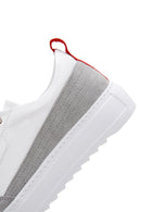 Men's White Leather Thick Soled Sneaker | Derimod