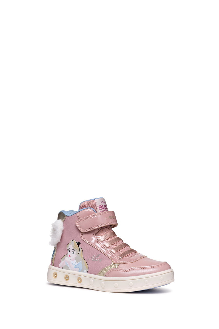 Geox Kız Çocuk Pembe Skylin Bantlı Desenli Bilekli Sneaker