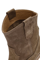 Woman Mink Suede Leather Cowboy Boots | Derimod