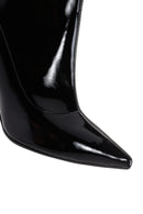 Women's Black Thin Heeled Zippered Patent Leather Classic Leather Boots | Derimod