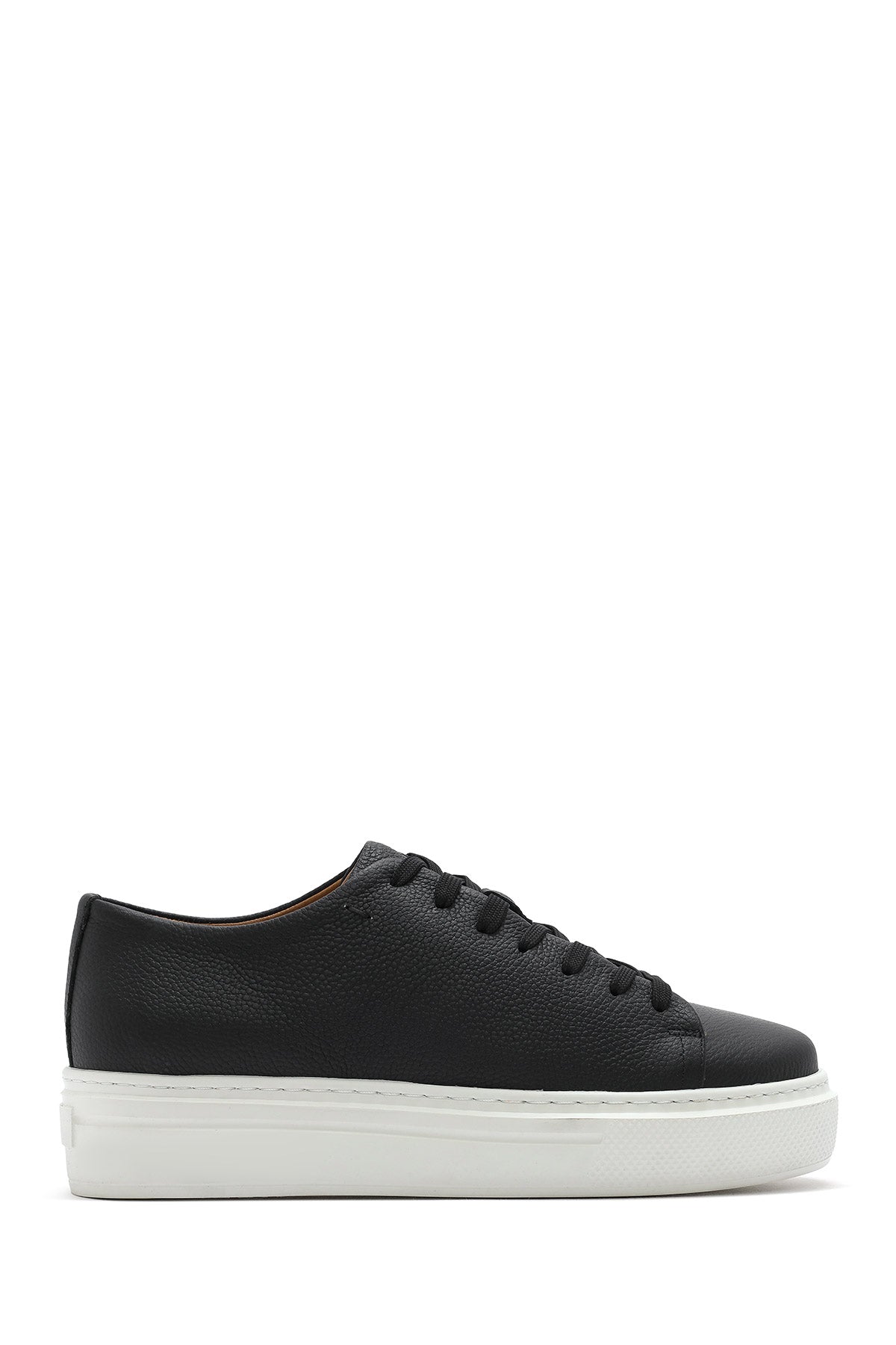Men's Black Lace-up Thick-Sole Leather Sneaker 26SFD6107FT | Derimod