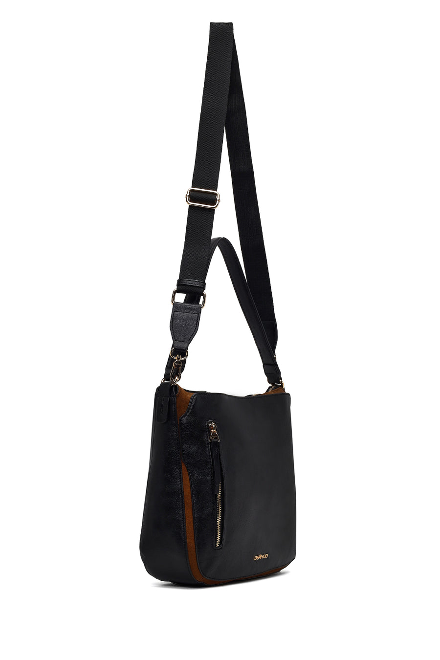Woman Black Long-Strap Shoulder Bag