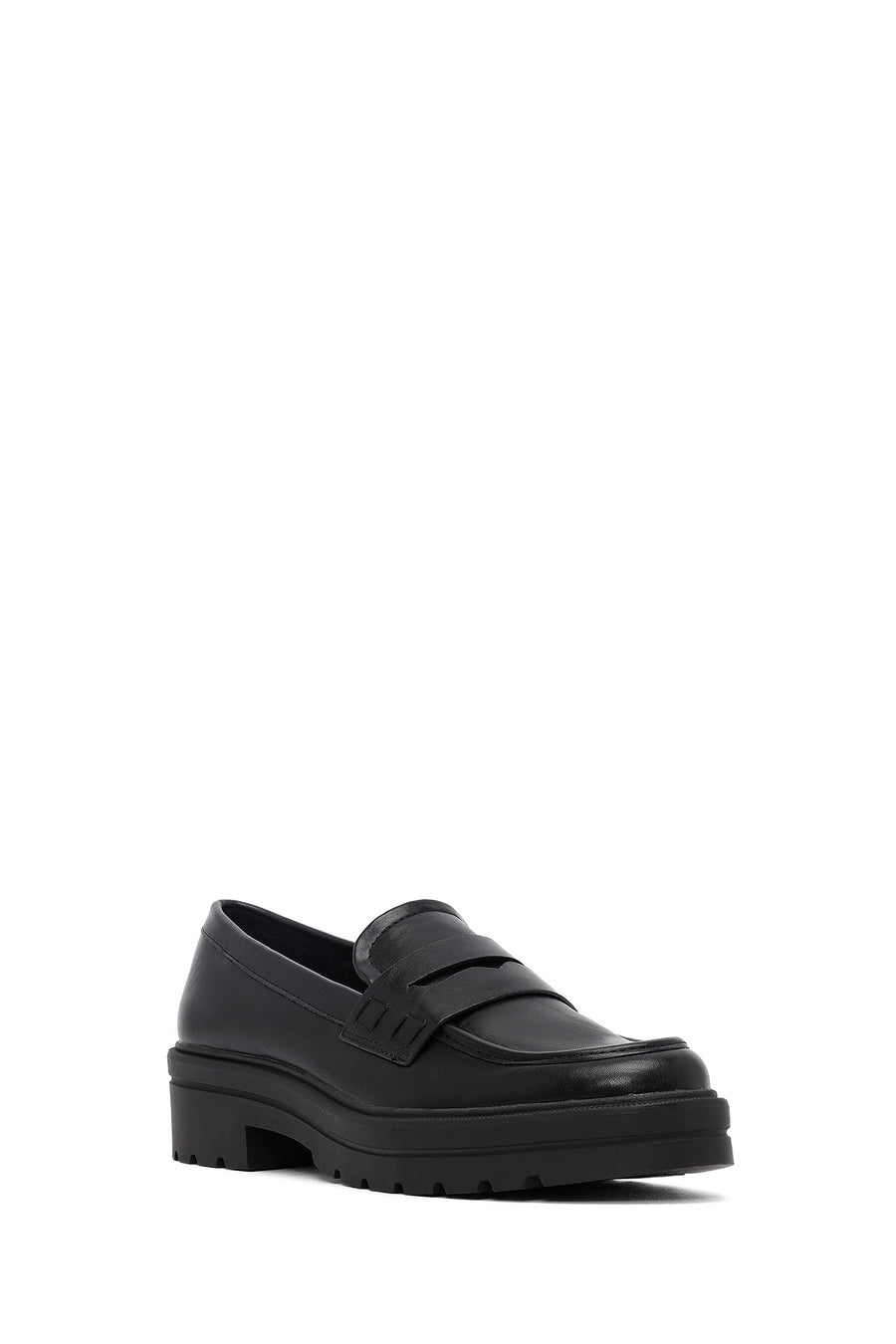 Women's Black Thick-Soled Masculine Loafer