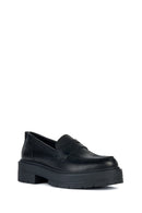 Geox Women's Black Spherica Leather Masculine Loafer | Derimod