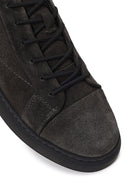 Erkek Antrasit Bağcıklı Süet Deri Sneaker | Derimod