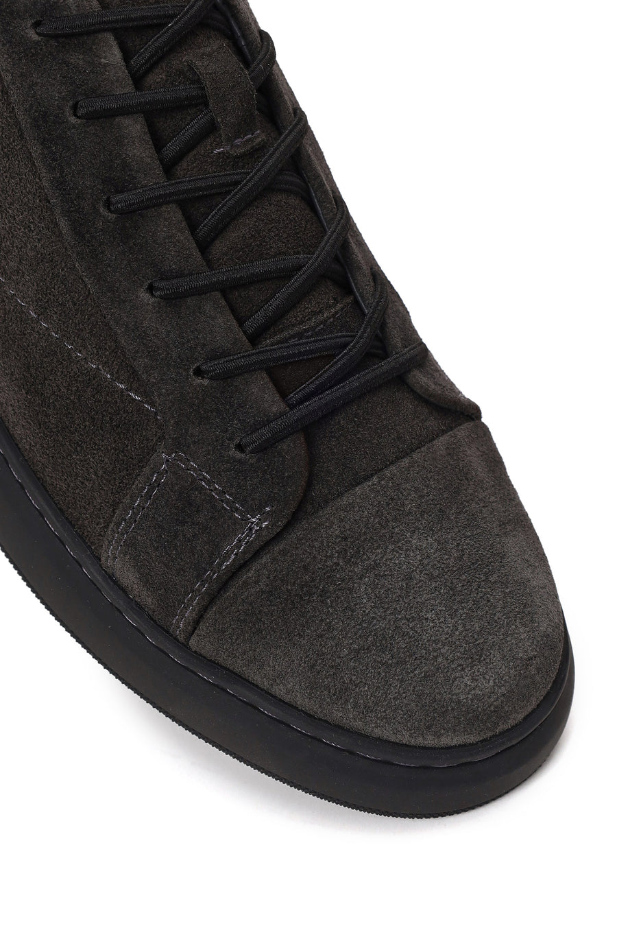 Erkek Antrasit Bağcıklı Süet Deri Sneaker