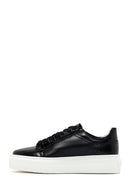 Men's Black Thick Sole Lace Up Leather Sneaker | Derimod