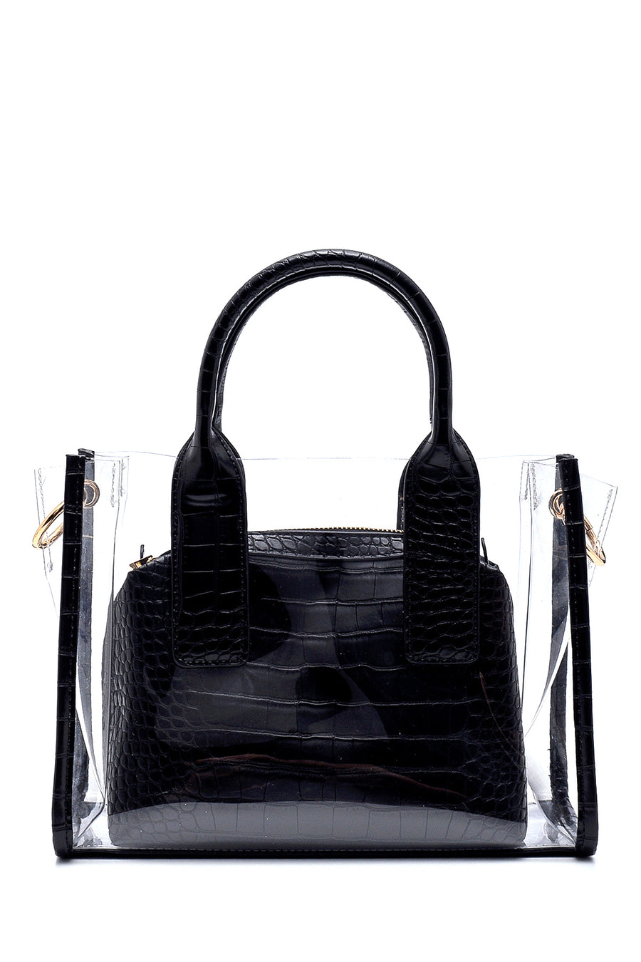 Women's Transparent Crocodile Patterned Shoulder Bag 21SBD2707PV | Derimod