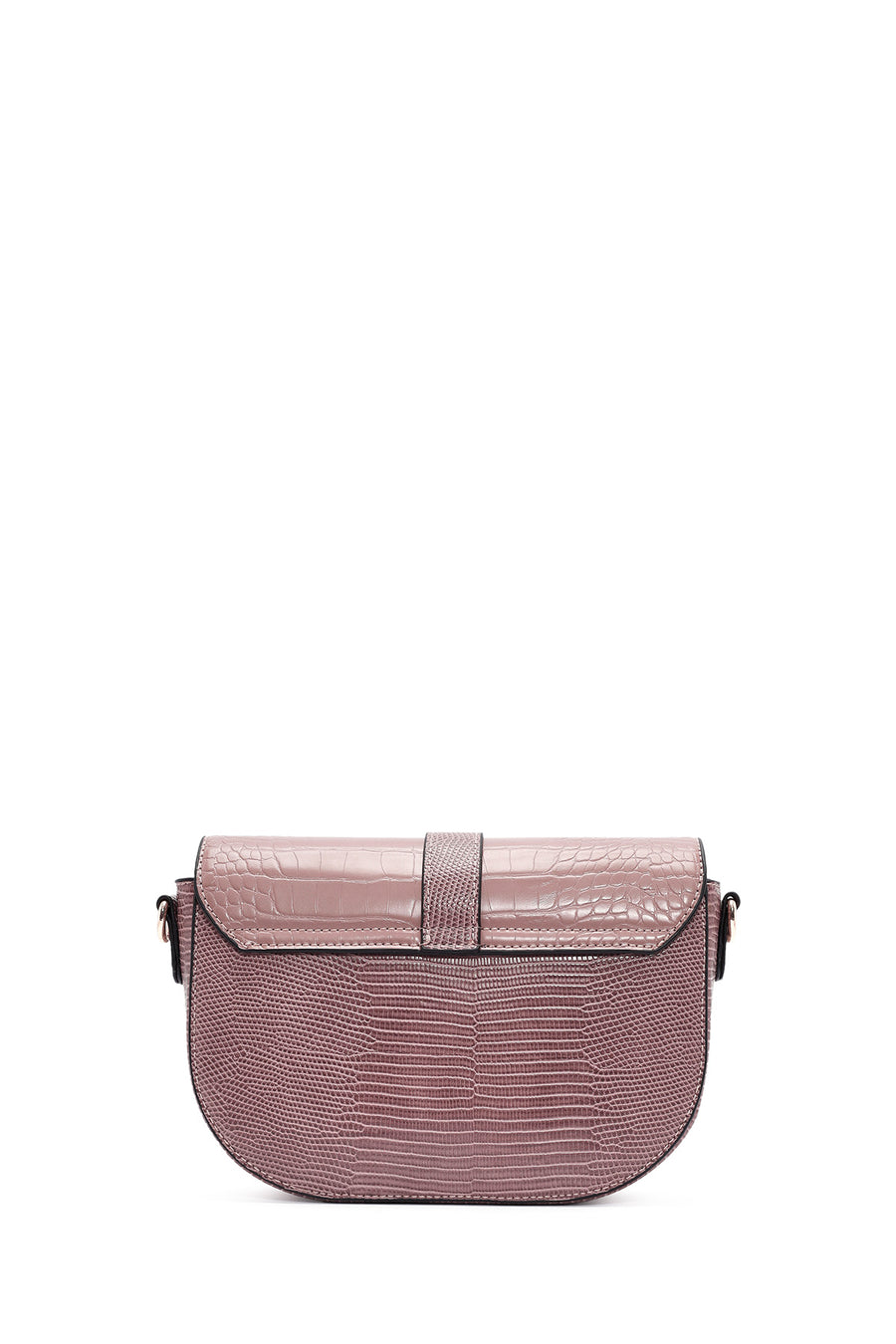 Women's Pink Long Strap Crocodile Patterned Shoulder Bag