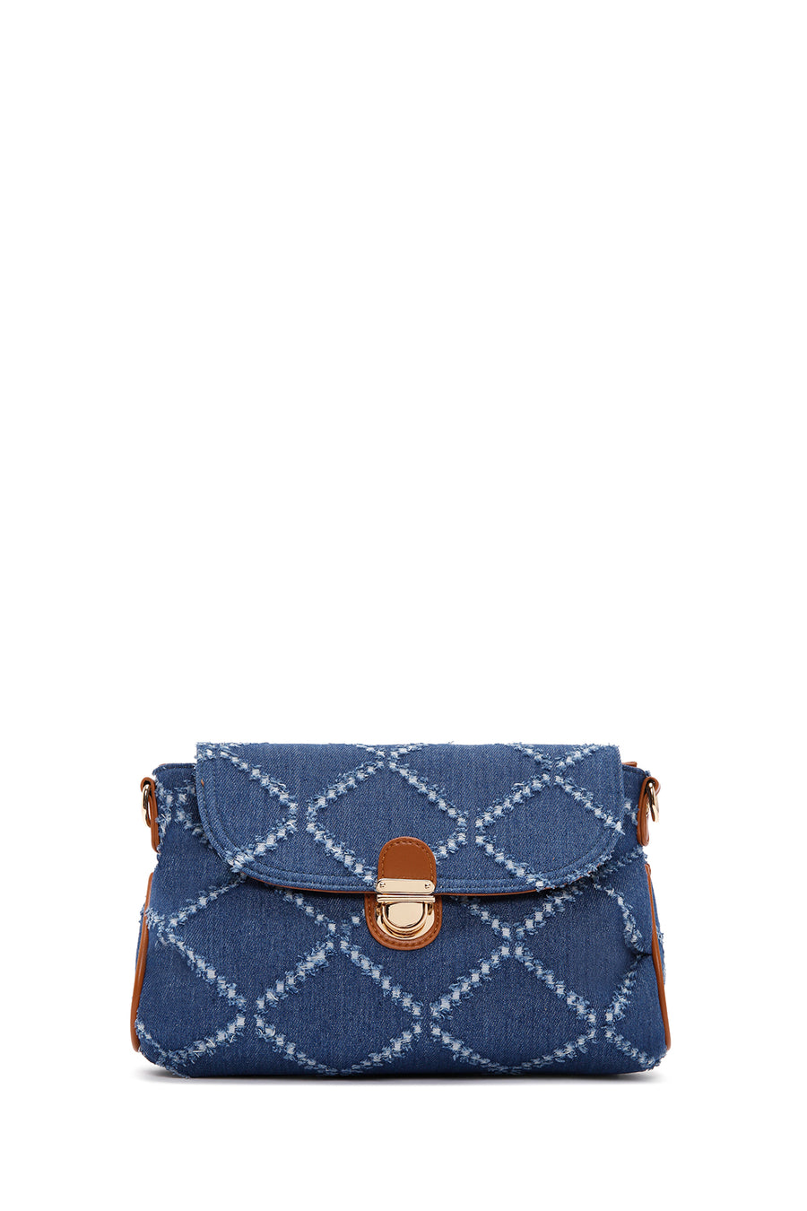 Women's Blue Long Strap Jean Fabric Shoulder Bag