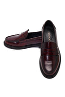 Kadın Bordo Deri Maskülen Loafer | Derimod