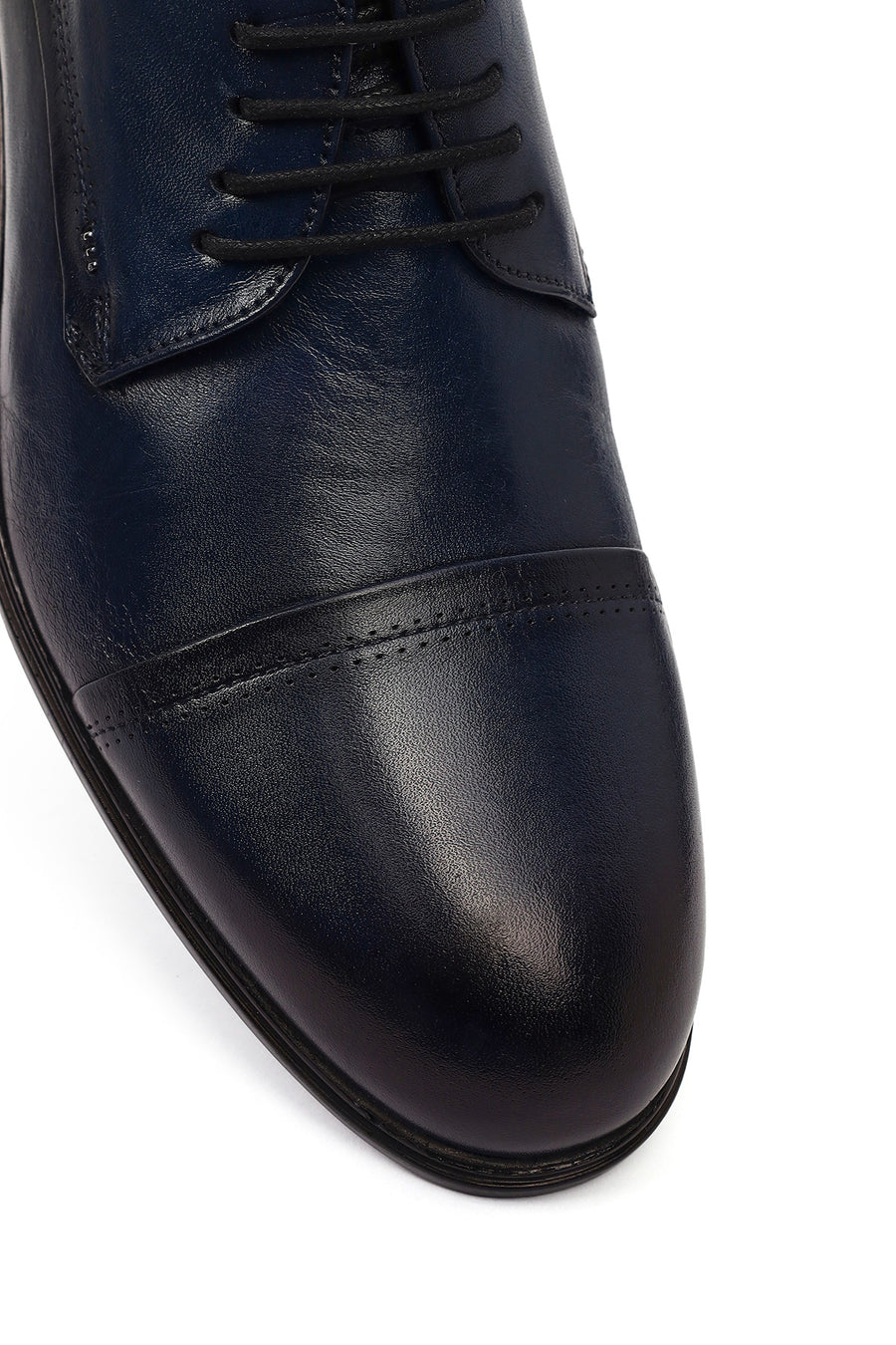 Men's Navy Blue Lace-Up Leather Classic Shoes