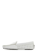 Women's White Leather Loafer | Derimod