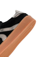 Woman Black Lace-Up Suede Leather Sneakers | Derimod
