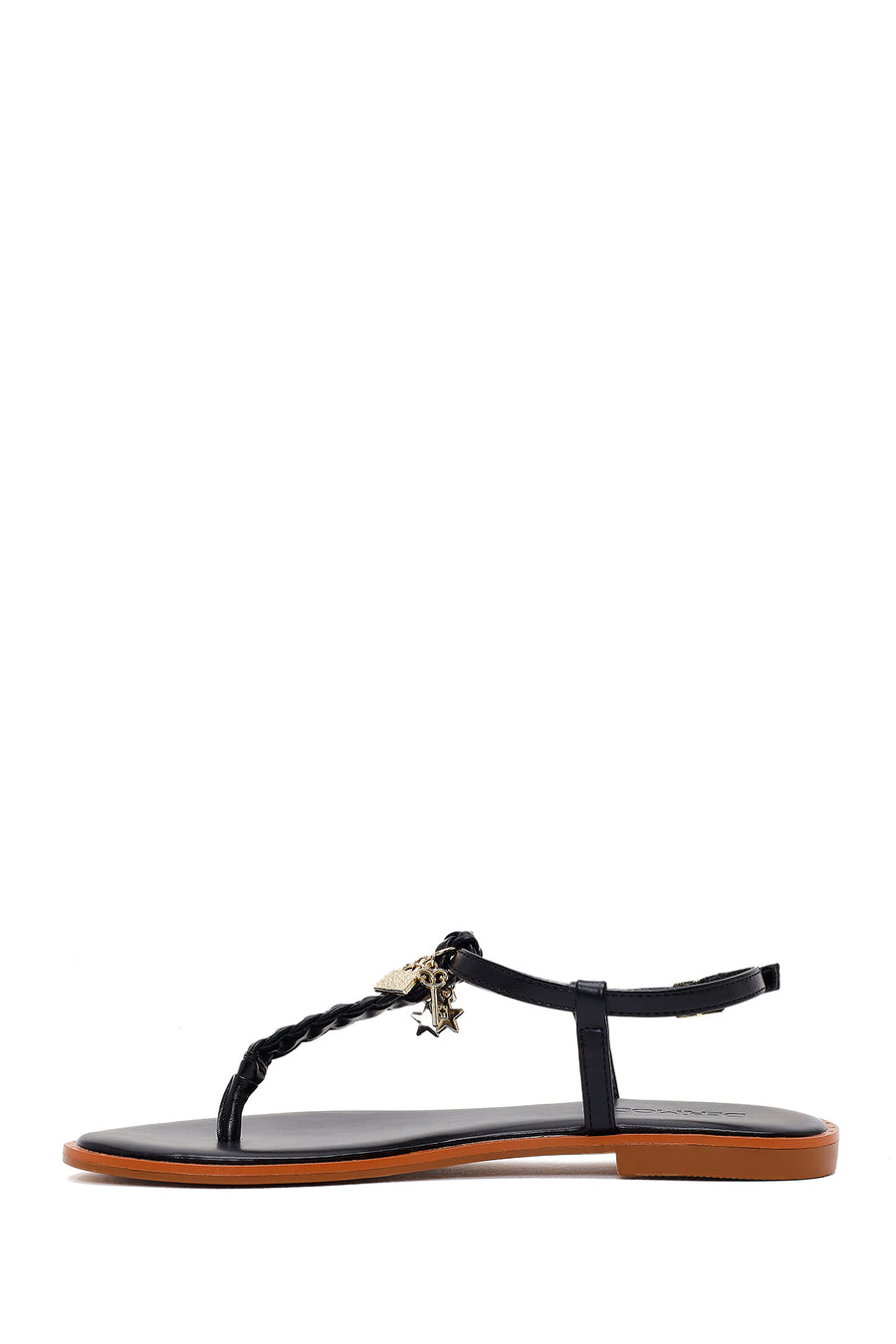 Woman Black Accessory-Embellished Toe-Post Sandals