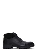 Men's Black Leather Zippered Casual Boots | Derimod