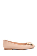 Women's Beige Buckle Ballerinas | Derimod