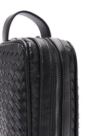 Men's Black Knitted Patterned Clutch Bag | Derimod