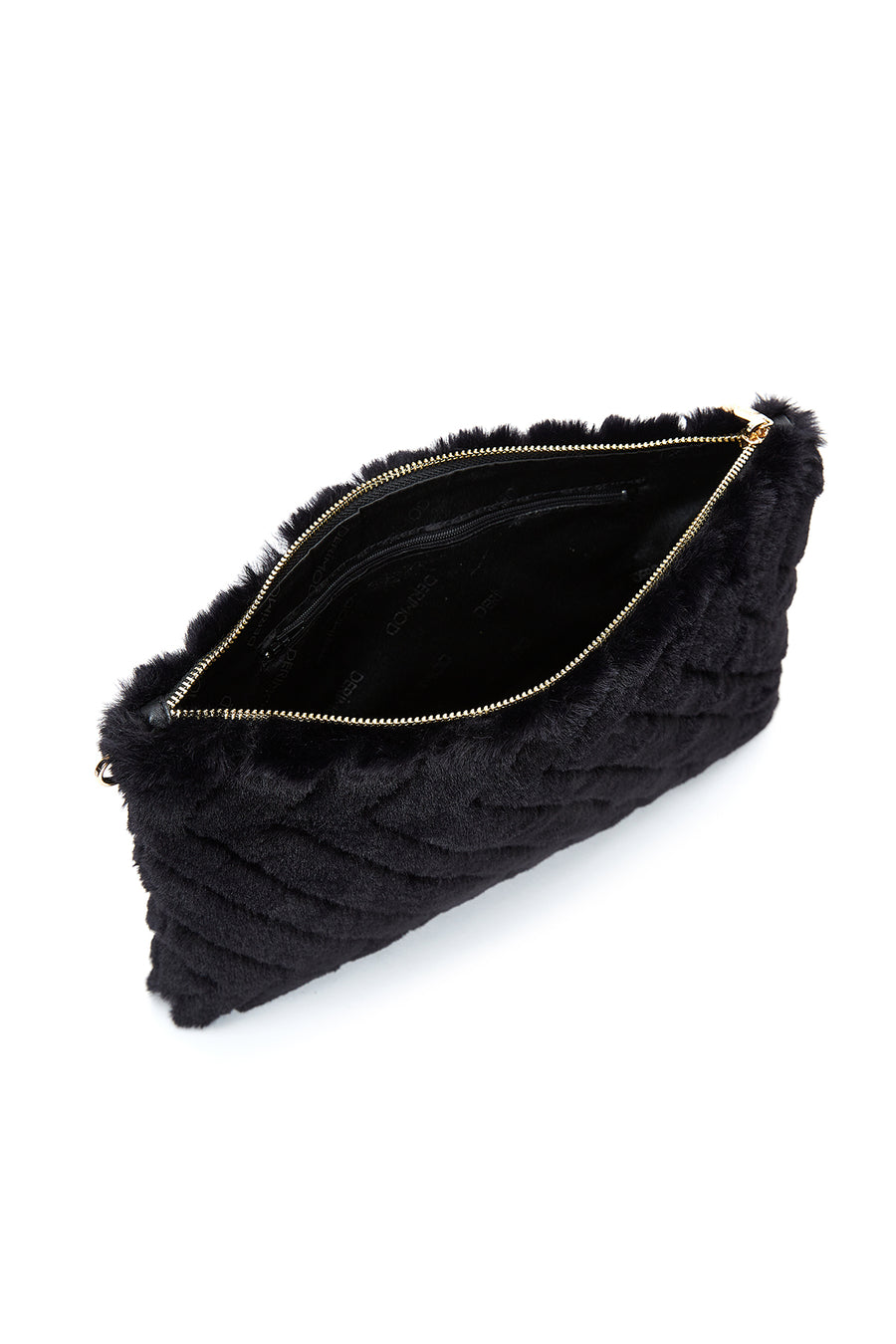 Women's Black Plush Portfolio Bag