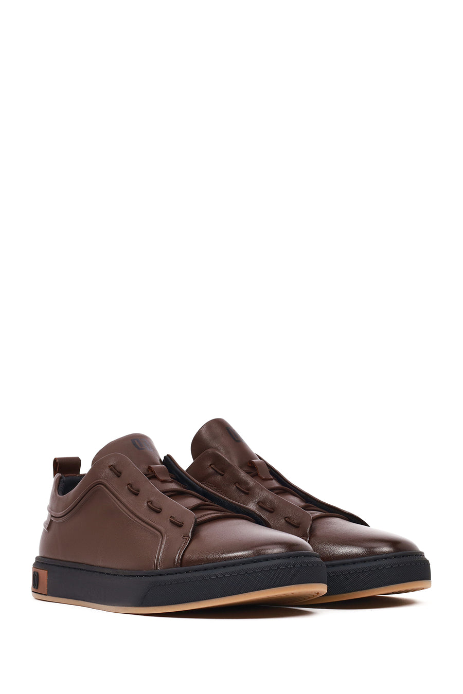Male Brown Lace-Up Leather Sneaker