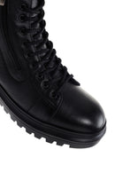 Men's Black Leather Zippered Casual Boots | Derimod