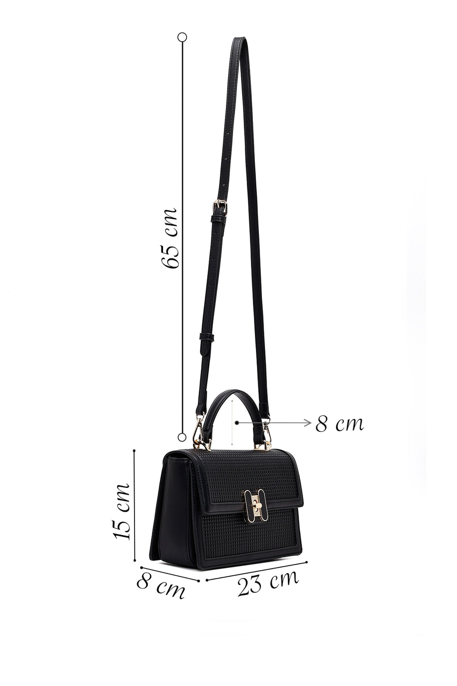 Women's Black Printed Long Strap Crossbody Bag