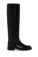 Women's Black Zippered Leather Boots | Derimod