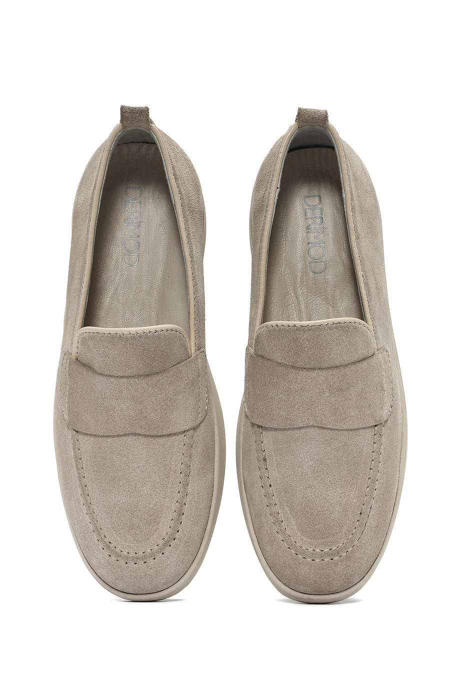 Women's Beige Suede Leather Loafer