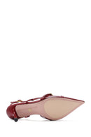 Women's Red Slingback Thin Heel Leather Shoes | Derimod