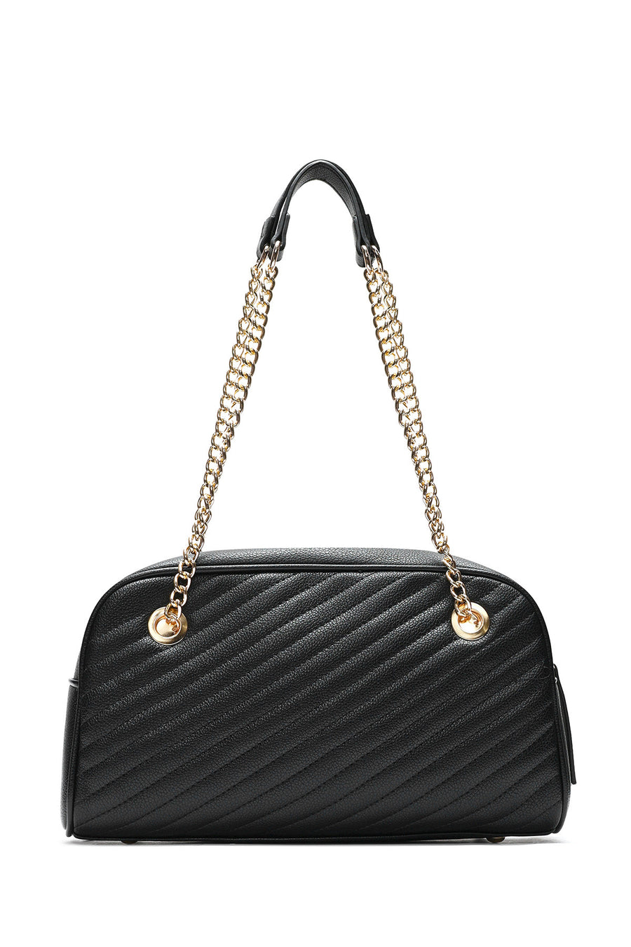 Women's Black Chain Strap Quilted Shoulder Bag
