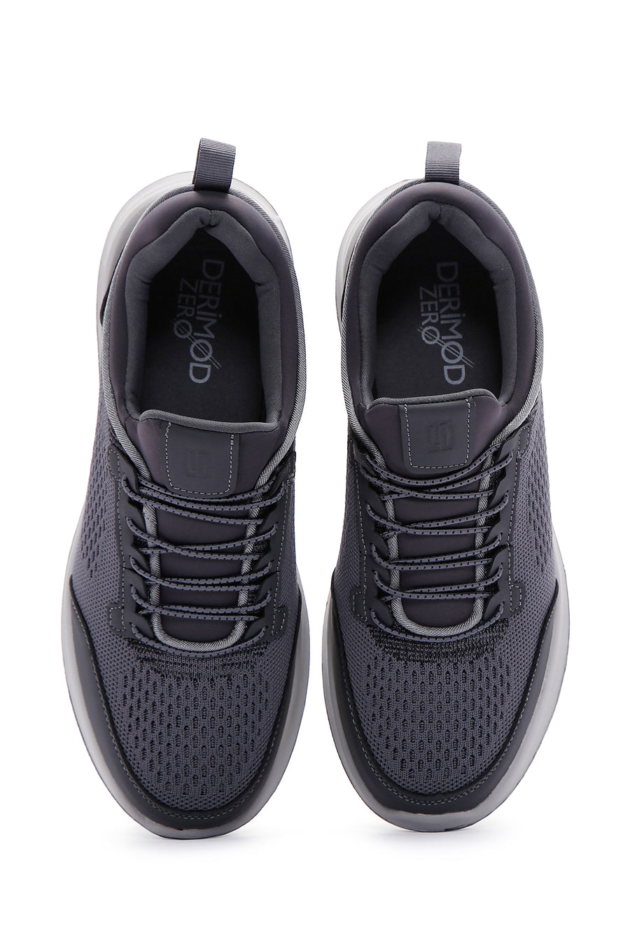 Derimod Zero Men's Gray Lace-Up Thick Soled Fabric Sneaker