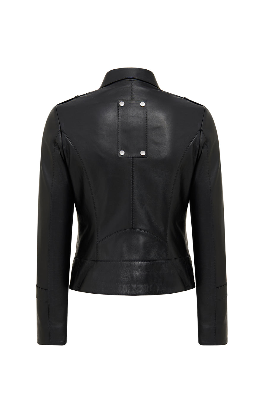 Roma Women's Black Biker Leather Jacket
