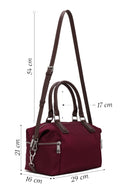 Woman Burgundy Long-Strap Fabric Shoulder Bag | Derimod