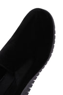 Women's Black Leather Comfort Wedge Heeled Loafer | Derimod