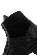 Men's Black Leather Zippered Casual Boots | Derimod