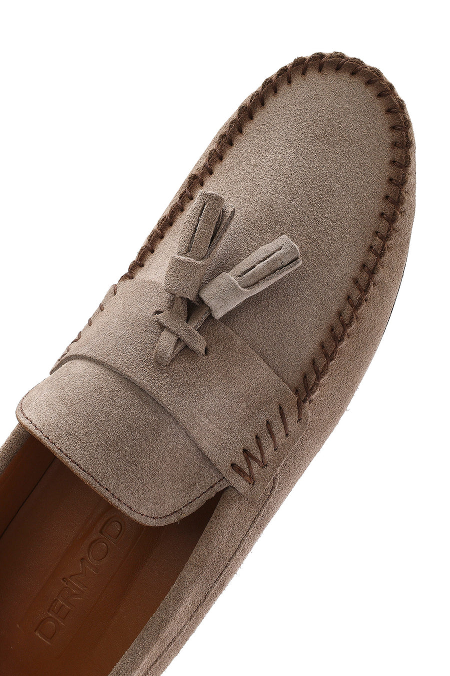 Erkek Bej Püsküllü Süet Deri Casual Loafer