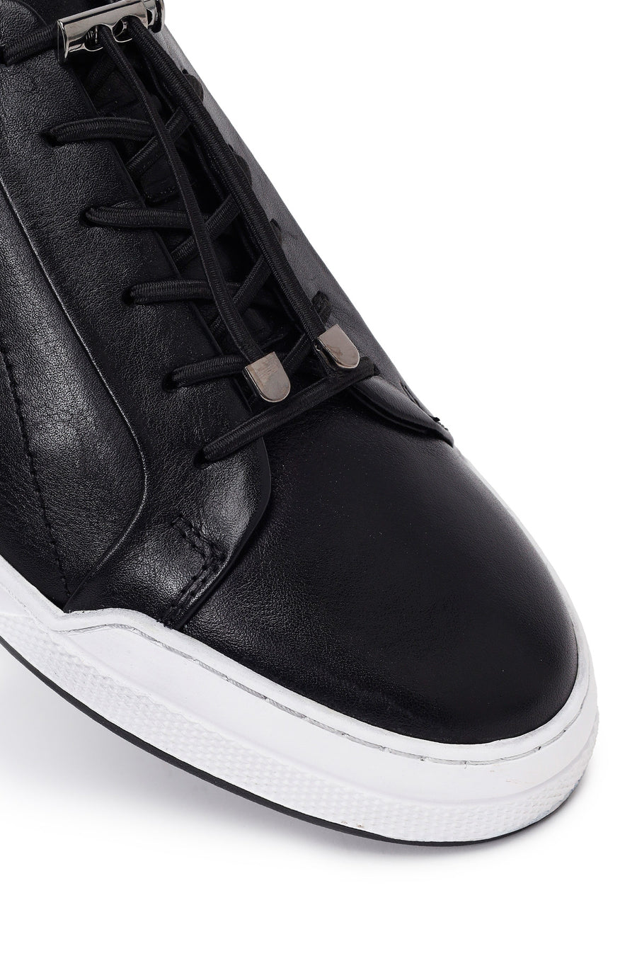 Male Black Lace-Up Leather Sneaker