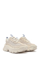 Caterpillar Women's Beige Intruder Essential Lace-Up Suede Leather Sneaker | Derimod