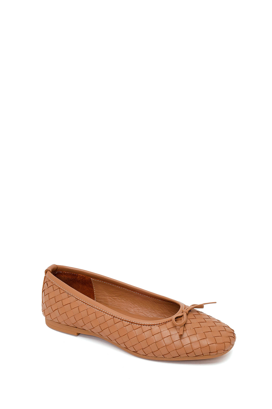 Woman Beige Braided Leather Ballet Flat
