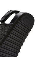 Women's Black Strappy Straw Sandals | Derimod