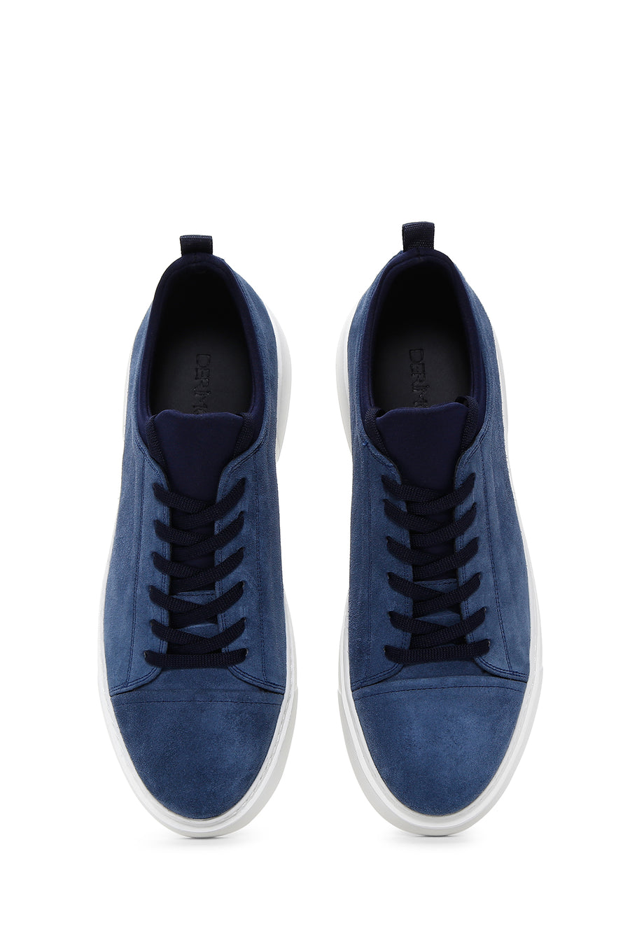 Erkek Mavi Süet Deri Kalın Tabanlı Sneaker