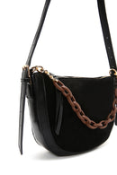 Women's Black Suede Shoulder Bag | Derimod