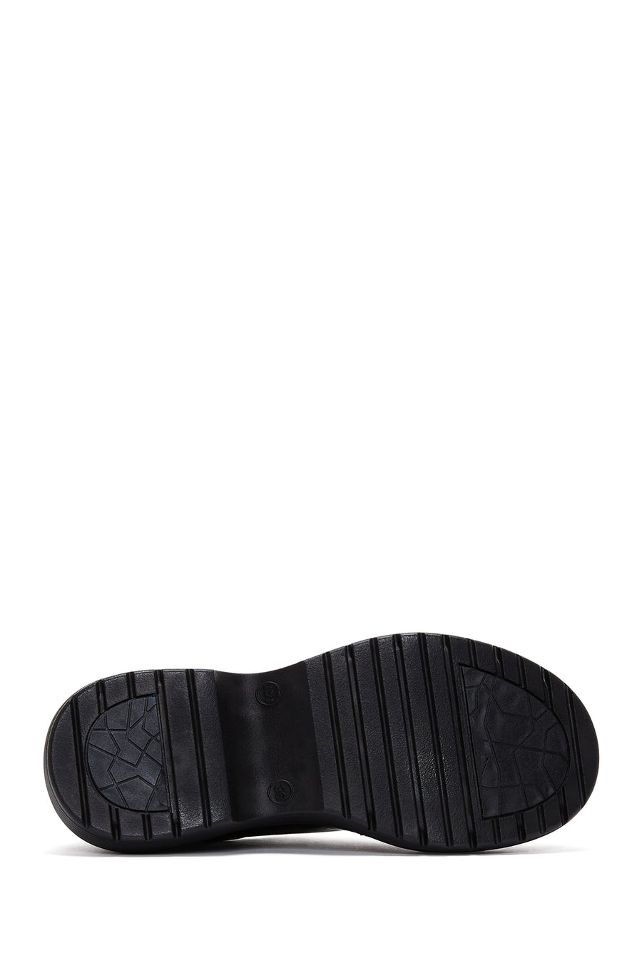Women's Black Patent Leather Thick Soled Shoes