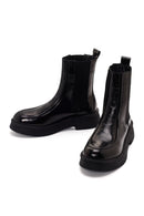 Women's Black Patent Leather Classic Chelsea Boots | Derimod