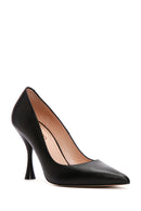 Women's Black Heeled Leather Stiletto | Derimod