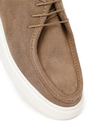 Male Beige Lace-Up Thick-Soled Suede Casual Shoes | Derimod