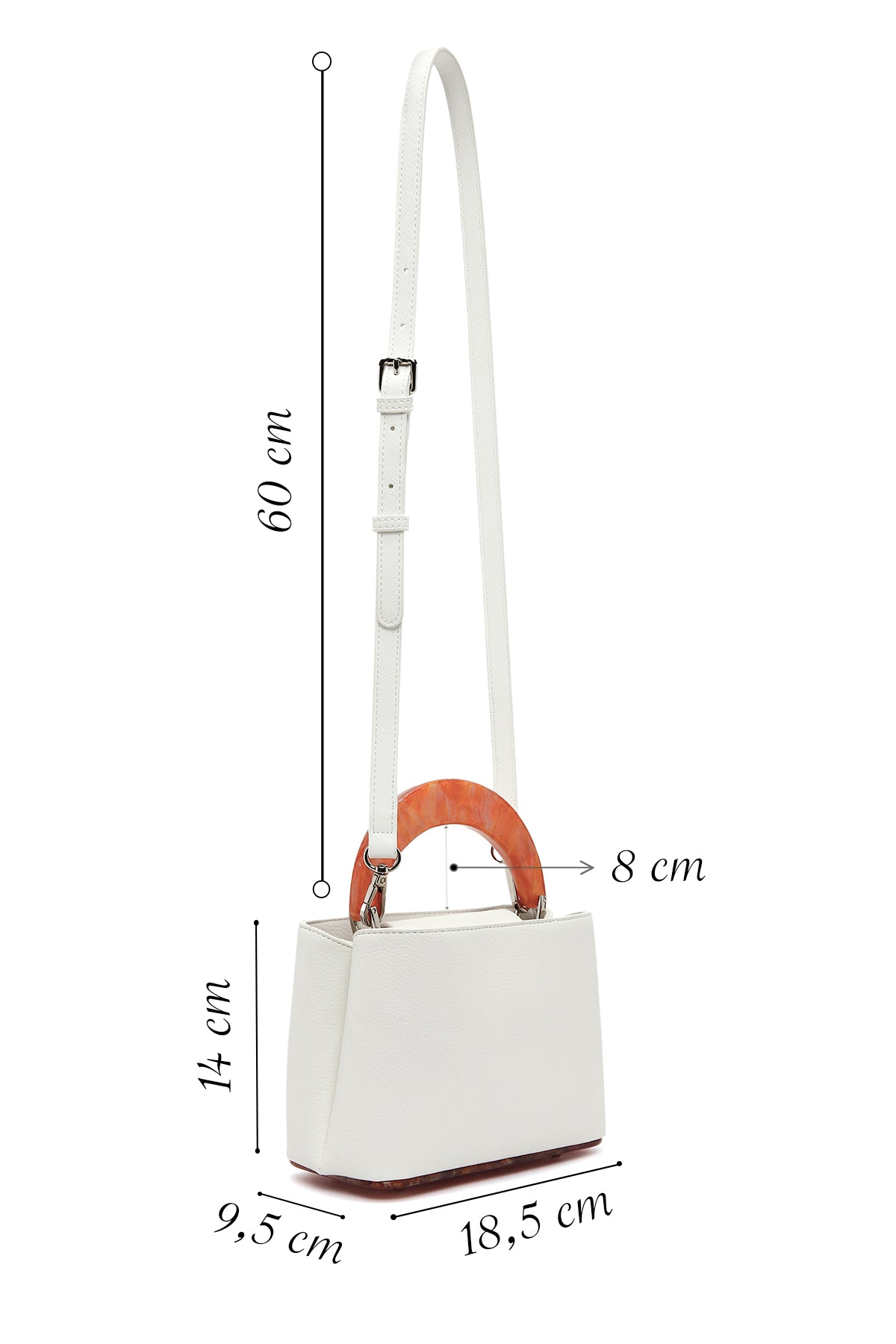 Kadın Krem Uzun Askılı Mini Kol Çantası