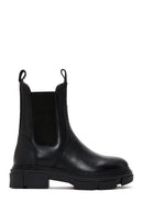 Women's Black Leather Chelsea Boots | Derimod